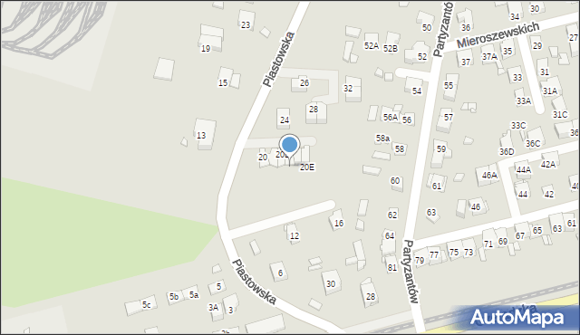 Będzin, Piastowska, 20C, mapa Będzin