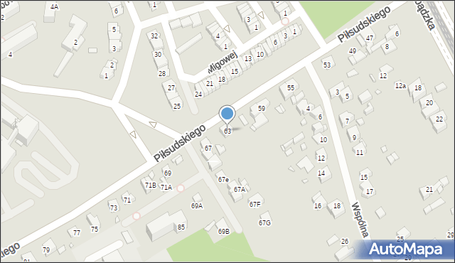 Będzin, Piłsudskiego Józefa, marsz., 63, mapa Będzin