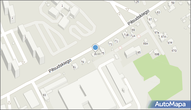 Będzin, Piłsudskiego Józefa, marsz., 77, mapa Będzin