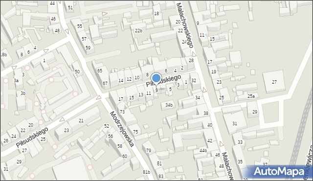 Będzin, Piłsudskiego Józefa, marsz., 9, mapa Będzin