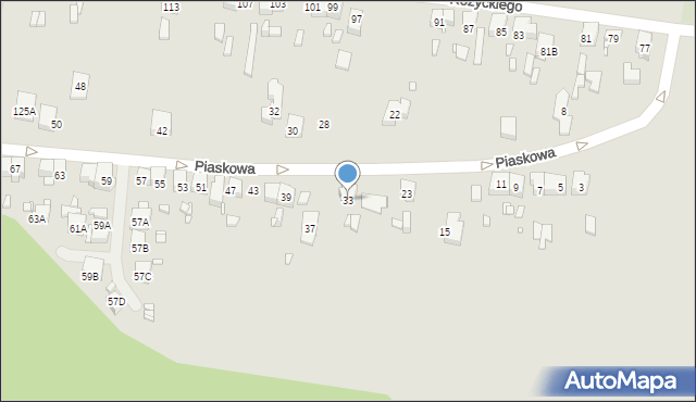 Będzin, Piaskowa, 33, mapa Będzin