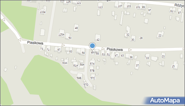 Będzin, Piaskowa, 57, mapa Będzin