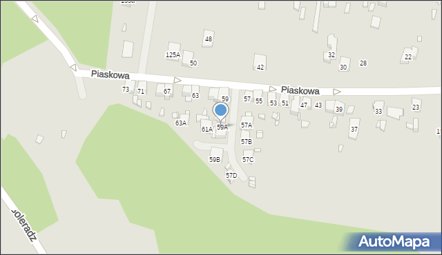 Będzin, Piaskowa, 59A, mapa Będzin