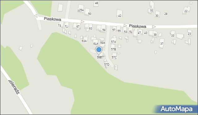 Będzin, Piaskowa, 59B, mapa Będzin