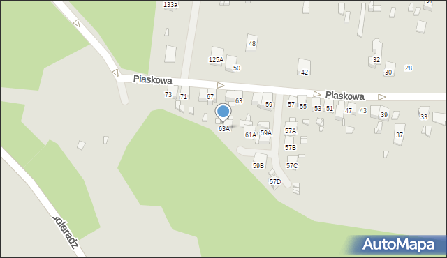 Będzin, Piaskowa, 63A, mapa Będzin