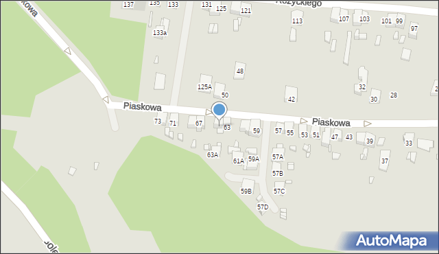 Będzin, Piaskowa, 65, mapa Będzin