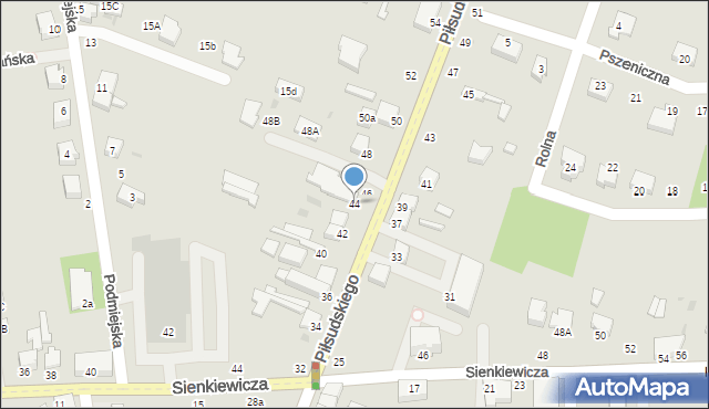 Bełchatów, Piłsudskiego Józefa, marsz., 44, mapa Bełchatów