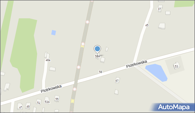 Bełchatów, Piotrkowska, 58A, mapa Bełchatów