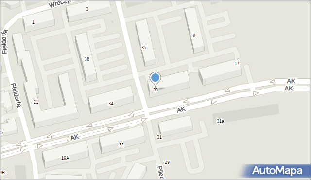 Biała Podlaska, Pileckiego Witolda, rtm., 33, mapa Białej Podlaskiej