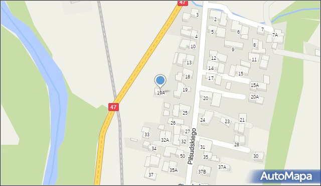 Biały Dunajec, Piłsudskiego Józefa, marsz., 19A, mapa Biały Dunajec