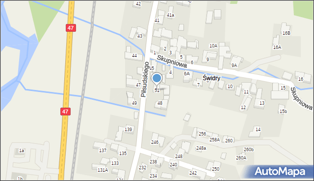 Biały Dunajec, Piłsudskiego Józefa, marsz., 51, mapa Biały Dunajec