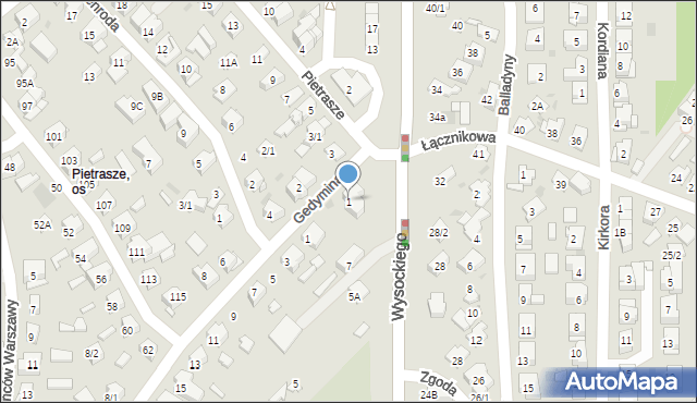Białystok, Pietrasze, 1, mapa Białegostoku