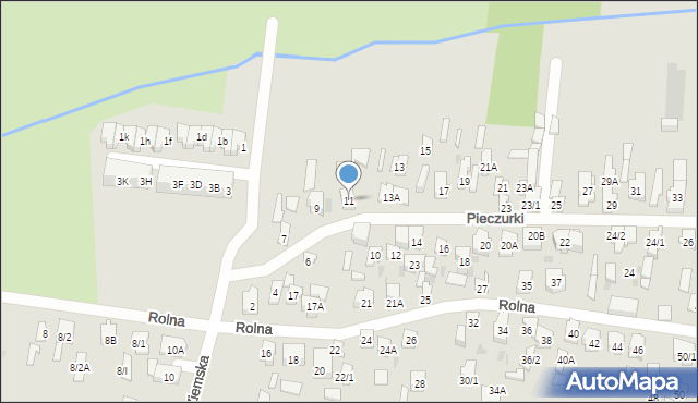 Białystok, Pieczurki, 11, mapa Białegostoku