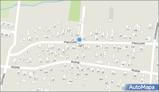 Białystok, Pieczurki, 20B, mapa Białegostoku