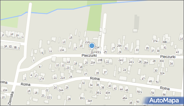 Białystok, Pieczurki, 23, mapa Białegostoku