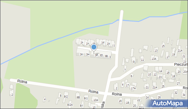 Białystok, Pieczurki, 3G, mapa Białegostoku