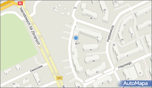 Białystok, Pietkiewicza Michała, 6D, mapa Białegostoku