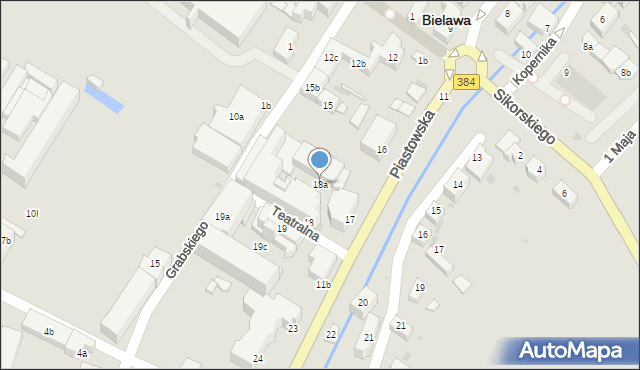 Bielawa, Piastowska, 18a, mapa Bielawa