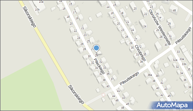 Bielawa, Pileckiego Witolda, rtm., 29, mapa Bielawa