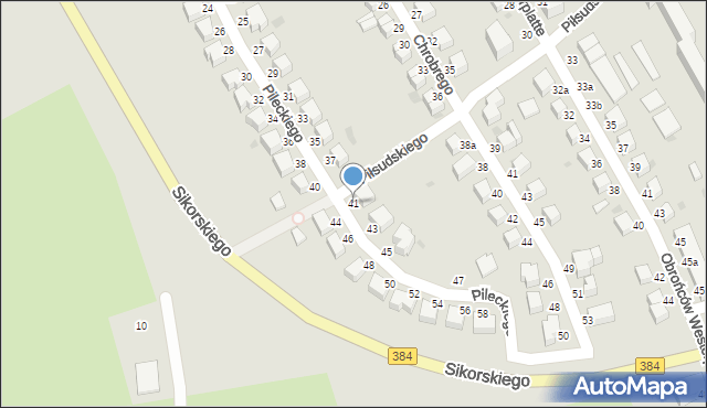Bielawa, Pileckiego Witolda, rtm., 41, mapa Bielawa