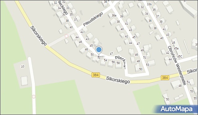 Bielawa, Pileckiego Witolda, rtm., 52, mapa Bielawa