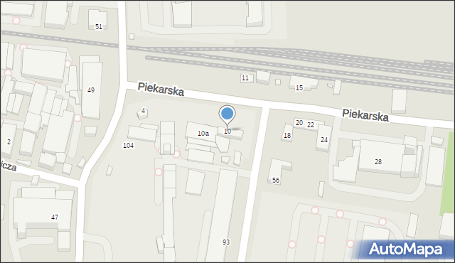 Bielsko-Biała, Piekarska, 10, mapa Bielsko-Białej