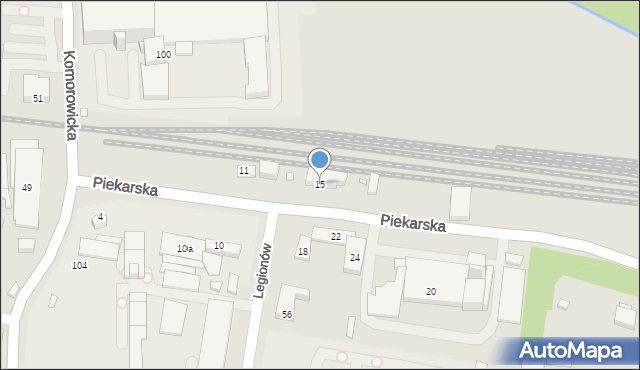 Bielsko-Biała, Piekarska, 15, mapa Bielsko-Białej