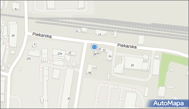 Bielsko-Biała, Piekarska, 18, mapa Bielsko-Białej