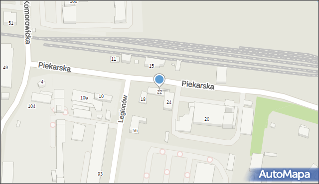 Bielsko-Biała, Piekarska, 22, mapa Bielsko-Białej