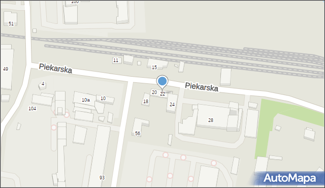 Bielsko-Biała, Piekarska, 22, mapa Bielsko-Białej