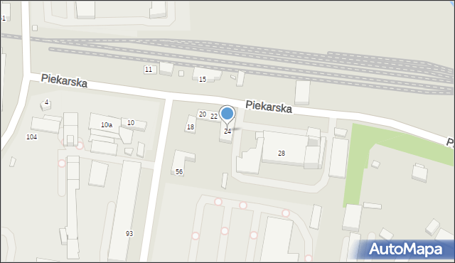 Bielsko-Biała, Piekarska, 24, mapa Bielsko-Białej