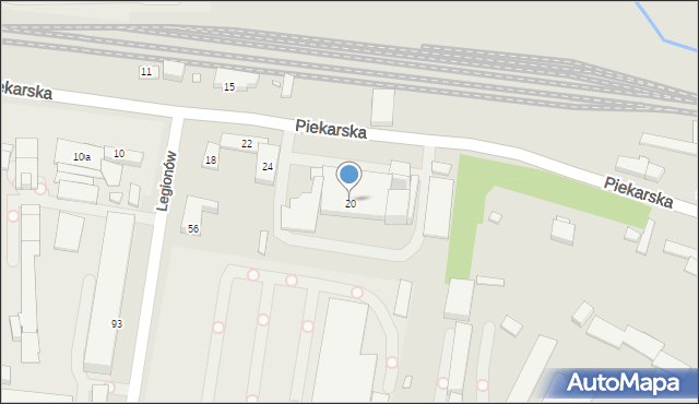 Bielsko-Biała, Piekarska, 28, mapa Bielsko-Białej