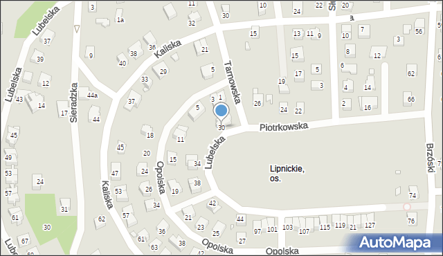 Bielsko-Biała, Piotrkowska, 30, mapa Bielsko-Białej