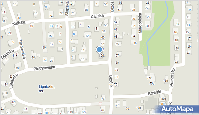 Bielsko-Biała, Piotrkowska, 4, mapa Bielsko-Białej