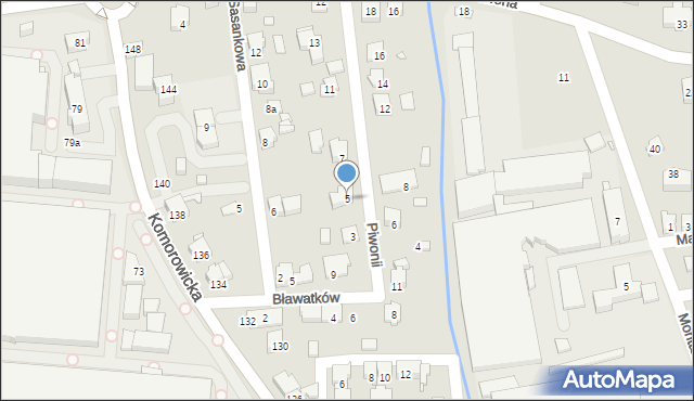 Bielsko-Biała, Piwonii, 5, mapa Bielsko-Białej