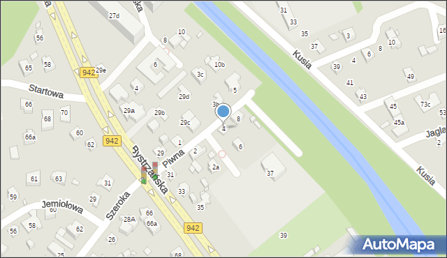 Bielsko-Biała, Piwna, 4, mapa Bielsko-Białej