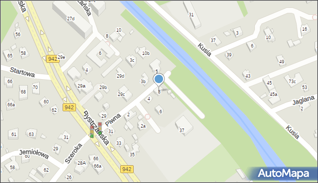 Bielsko-Biała, Piwna, 8, mapa Bielsko-Białej