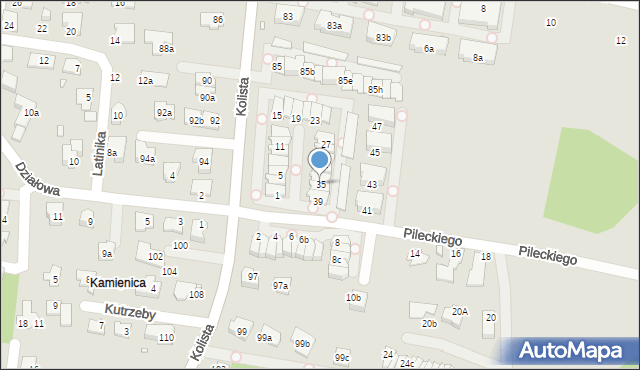 Bielsko-Biała, Pileckiego Witolda, rtm., 35, mapa Bielsko-Białej