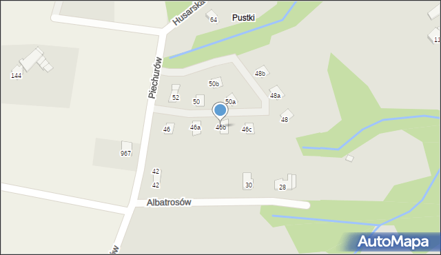 Bielsko-Biała, Piechurów, 46b, mapa Bielsko-Białej