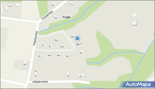 Bielsko-Biała, Piechurów, 48a, mapa Bielsko-Białej