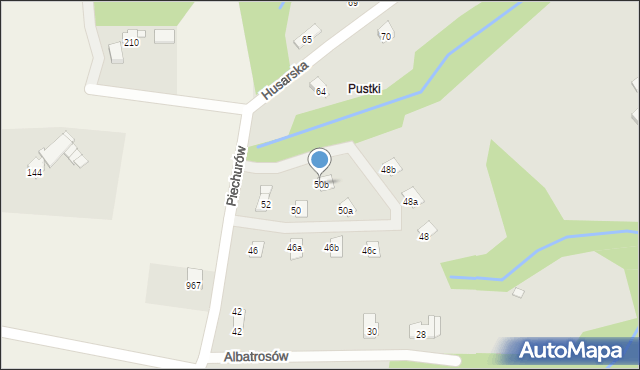 Bielsko-Biała, Piechurów, 50b, mapa Bielsko-Białej