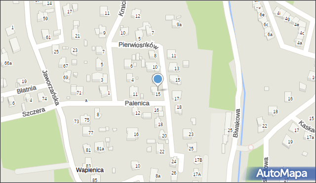 Bielsko-Biała, Pierwiosnków, 14, mapa Bielsko-Białej