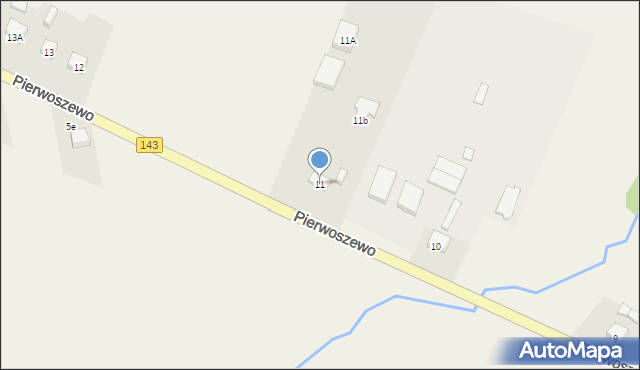 Biezdrowo, Pierwoszewo, 11, mapa Biezdrowo