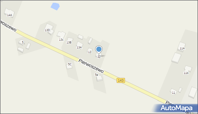 Biezdrowo, Pierwoszewo, 12, mapa Biezdrowo