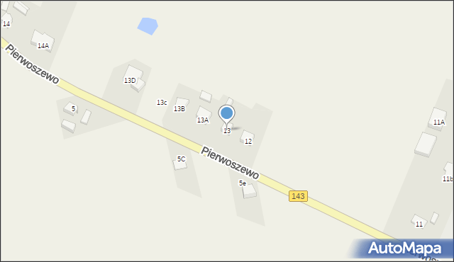 Biezdrowo, Pierwoszewo, 13, mapa Biezdrowo