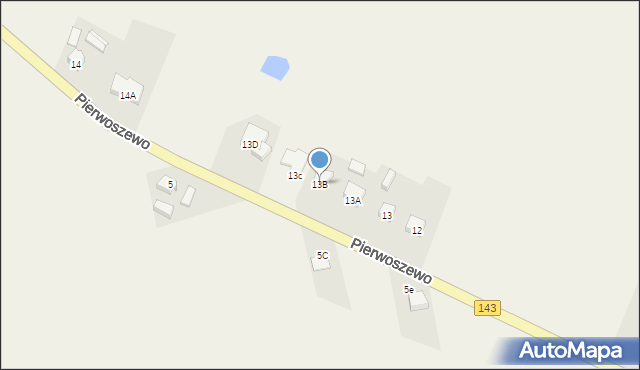 Biezdrowo, Pierwoszewo, 13B, mapa Biezdrowo