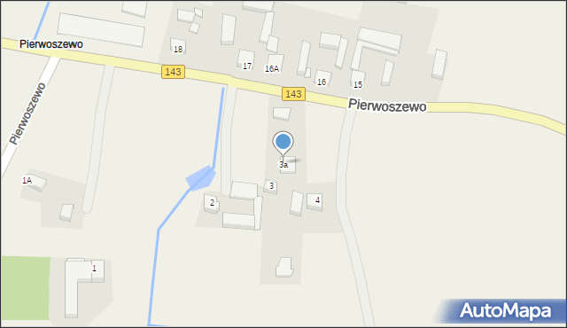 Biezdrowo, Pierwoszewo, 3a, mapa Biezdrowo