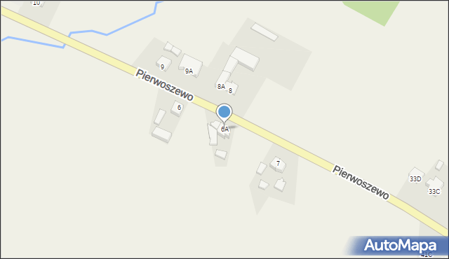 Biezdrowo, Pierwoszewo, 6A, mapa Biezdrowo