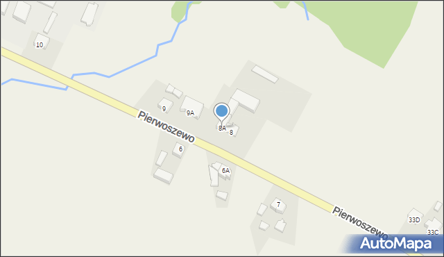 Biezdrowo, Pierwoszewo, 8A, mapa Biezdrowo