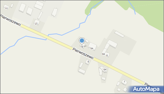 Biezdrowo, Pierwoszewo, 9, mapa Biezdrowo